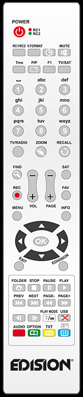 Fernbedienung argus mini 2in1