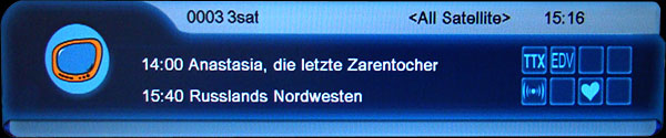 InfoBar im TV/Radio-Modus